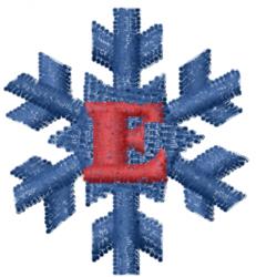 Snowy Caps Font E - 4x4 snowflake quick stitch embroidery design for Winter Hats