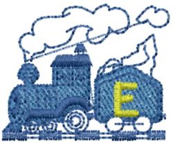quick stitch font machine embroidery pattern - Toy Train Font E for reusable tote bags