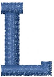 Varsity Regular Font L - 4x4 font quick stitch embroidery design for kitchen tea towels