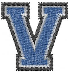quick stitch font machine embroidery pattern - Varsity Regular Font V for patchwork quilt blocks