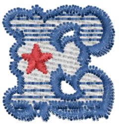 Wild West Font E - 4x4 star quick stitch embroidery design for decorative pillow covers