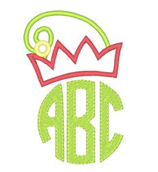 Elf Hat Monogram - 4x4 Christmas elf beginner-friendly embroidery design for decorative pillow covers