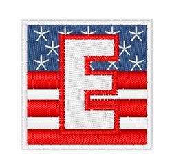 American Square E - 4x4 square beginner-friendly embroidery design for cute baby onesies