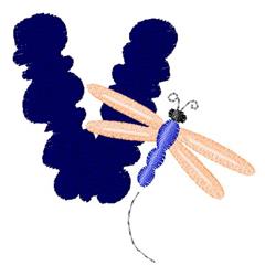 Bug V - 4x4 bug quick stitch machine embroidery design for Kids Clothing