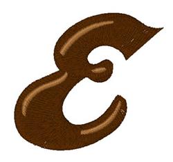 Chocolate E - 4x4 chocolate quick stitch embroidery design for Monogrammed Towels
