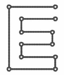 Connect The Dots E - 4x4 dot quick stitch embroidery design for kitchen tea towels
