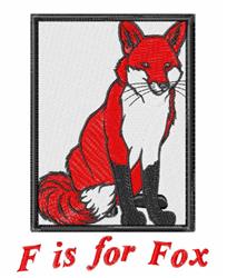 detailed fox machine embroidery pattern - F is for Fox for decorative pillow covers