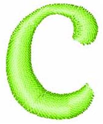 Flirty Formal Script C - 4x4 script quick stitch embroidery design for decorative pillow covers