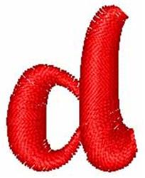 Flirty Formal Script Small d - 4x4 script quick stitch embroidery design for reusable tote bags