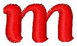Flirty Formal Script Small m - 4x4 script quick stitch embroidery design for kitchen tea towels
