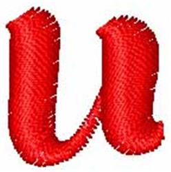 quick stitch script machine embroidery pattern - Flirty Formal Script Small u for Baby Blankets