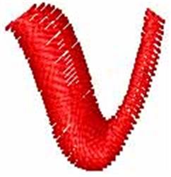 Flirty Formal Script Small v - 4x4 script quick stitch embroidery design for reusable tote bags