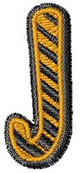 Gold Silver Bronze J - 4x4 bronze quick stitch embroidery design for kitchen tea towels