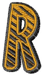 quick stitch bronze machine embroidery pattern - Gold Silver Bronze R for reusable tote bags