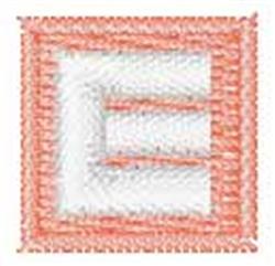 Hipster Square E - 4x4 square quick stitch embroidery design for kitchen tea towels
