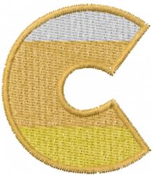 quick stitch candy corn machine embroidery pattern - Lower Case c for reusable tote bags