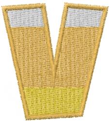 Lower Case v - 4x4 candy corn quick stitch embroidery design for kitchen tea towels