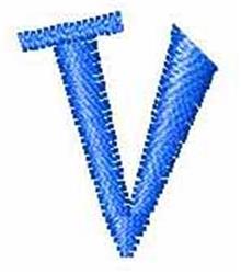 Lower Case v - 4x4 case quick stitch machine embroidery design for reusable tote bags