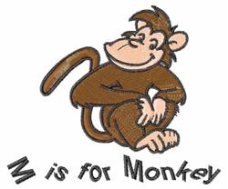 monkey detailed machine embroidery - M is for Monkey for decorative pillow covers