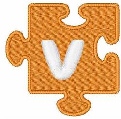 Puzzle Piece Solid V - 4x4 solid beginner-friendly embroidery design for cute baby onesies