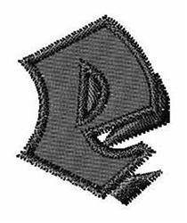 Shadowed Brush Font e - 4x4 font quick stitch embroidery design for cute baby onesies