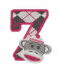 Sock Monkey 7 - 4x4 monkey quick stitch machine embroidery design for cute baby onesies