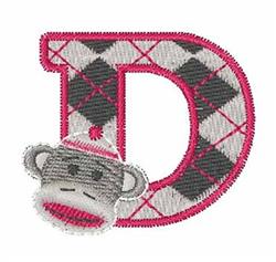 Sock Monkey D - 4x4 monkey quick stitch machine embroidery design for cute baby onesies