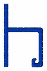 quick stitch squared machine embroidery pattern - Squared h for kitchen tea towels