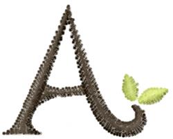 quick stitch leaf machine embroidery pattern - Upper Case A for reusable tote bags