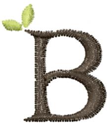 leaf quick stitch machine embroidery - Upper Case B perfect for patchwork quilt blocks