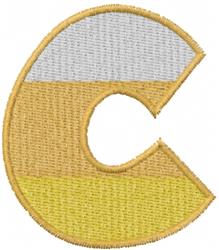 Upper Case C - 4x4 candy corn beginner-friendly embroidery design for decorative pillow covers