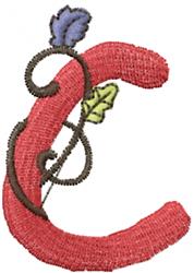 leaf quick stitch machine embroidery - Upper Case C perfect for patchwork quilt blocks