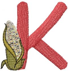 case beginner-friendly machine embroidery - Upper Case K perfect for kitchen aprons
