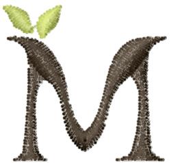 quick stitch leaf machine embroidery pattern - Upper Case M perfect for Backpacks