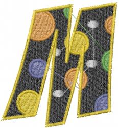 beginner-friendly case machine embroidery pattern - Upper Case M for reusable tote bags