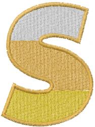 candy corn beginner-friendly machine embroidery - Upper Case S for decorative pillow covers