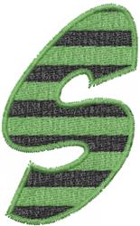 beginner-friendly case machine embroidery pattern - Upper Case S for reusable tote bags