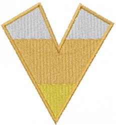 candy corn quick stitch machine embroidery - Upper Case V for patchwork quilt blocks