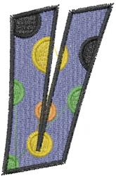 beginner-friendly case machine embroidery pattern - Upper Case V for decorative pillow covers