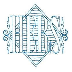 Hers - 4x4 her redwork machine machine embroidery design perfect for reusable tote bags