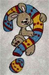 detailed easter bunny rabbit machine embroidery pattern - Easter Question Mark for insulated lunch bags