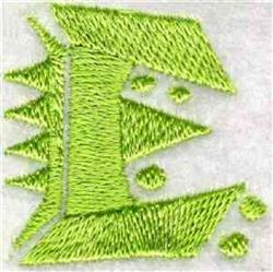 Spiky E - 4x4 spiky quick stitch machine embroidery design for kitchen tea towels