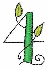 quick stitch leaf machine embroidery pattern - Beanstalk Font 4 for decorative pillow covers