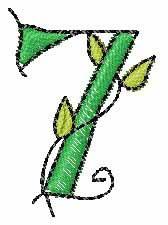 quick stitch leaf machine embroidery pattern - Beanstalk Font 7 for decorative pillow covers