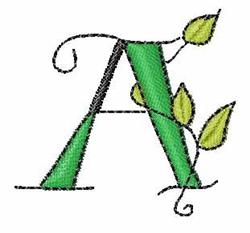 quick stitch leaf machine embroidery pattern - Beanstalk Font A for decorative pillow covers