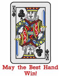 win detailed machine embroidery - Best Hand Win perfect for Poker Table Covers