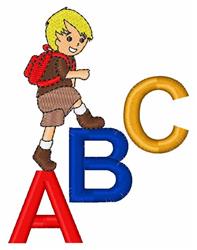 beginner-friendly abc machine embroidery pattern - Boy Climbing ABCs for Lunch Boxes