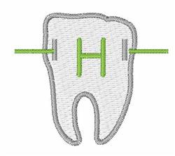 Braces H - 4x4 brace quick stitch machine embroidery design for cute baby onesies