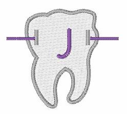 quick stitch brace machine embroidery pattern - Braces J perfect for kitchen tea towels