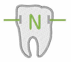 Braces N - 4x4 brace quick stitch machine embroidery design perfect for Dental Bags